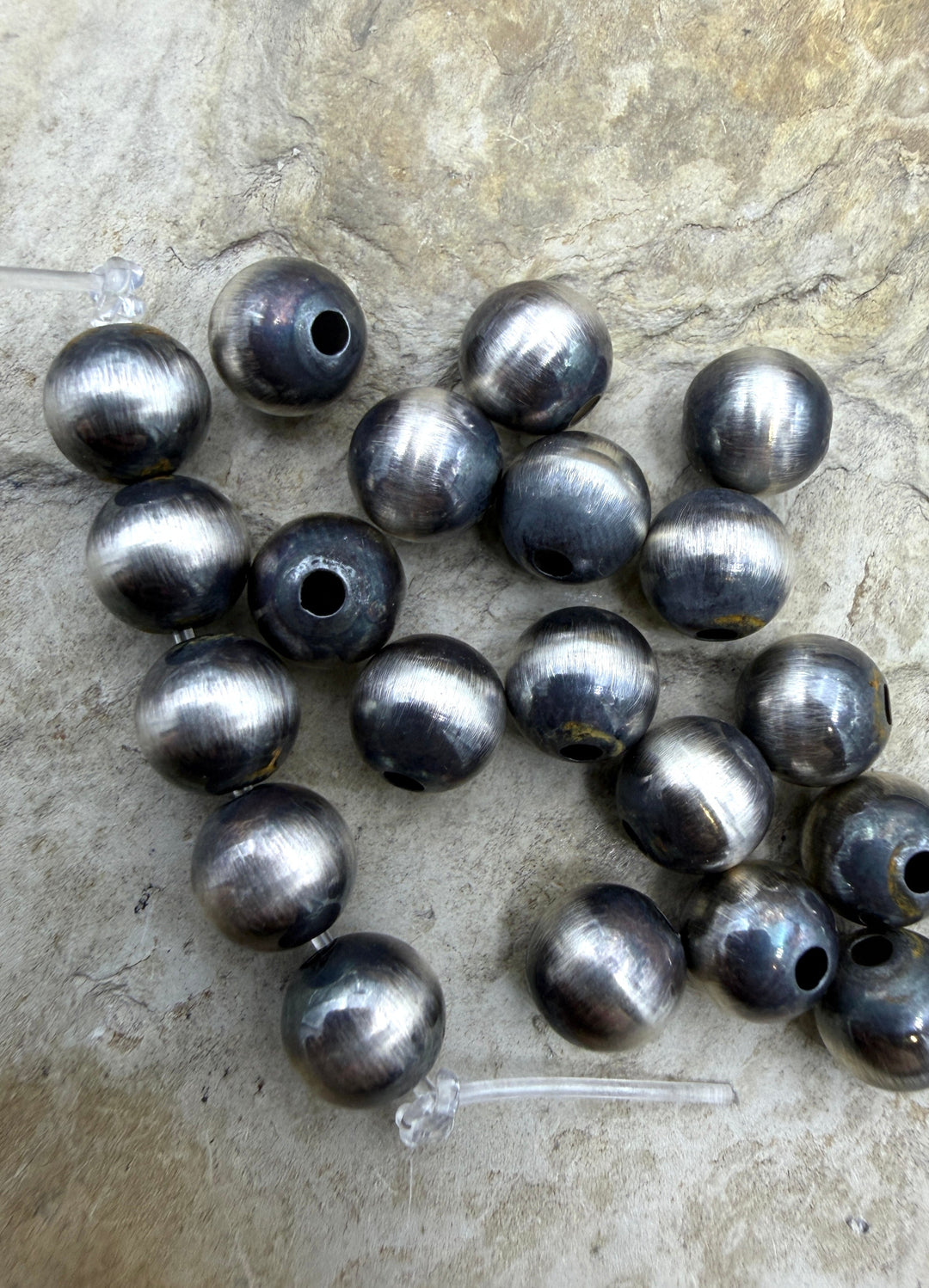 Navajo Style Pearls Sterling Silver 8mm Round Beads Set