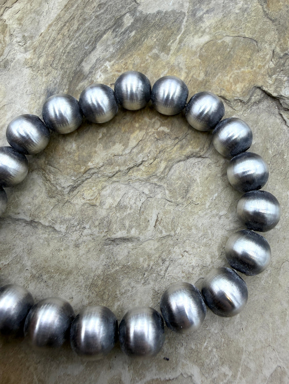 Navajo Style Pearls Sterling Silver BIG 10mm Round Beads