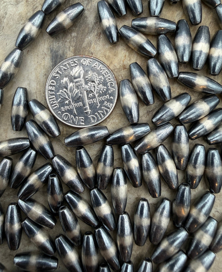 Navajo Style Torpedo Pearls Sterling Silver 4x10mm Package