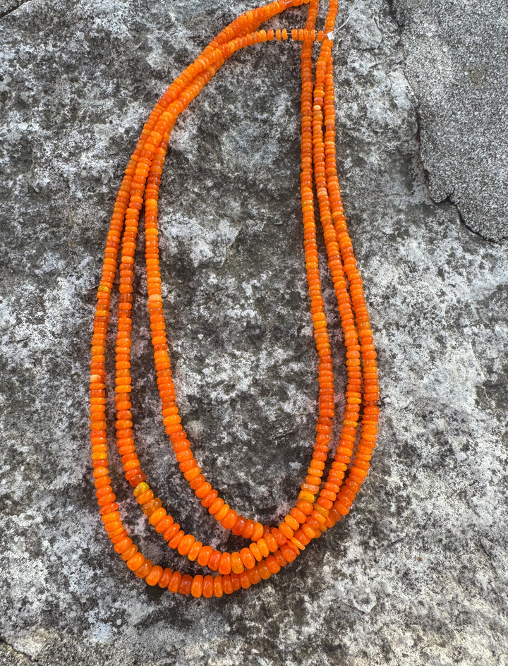 Neon Orange Ethiopian Opal (Dyed) 3-5mm Irregular Graduated