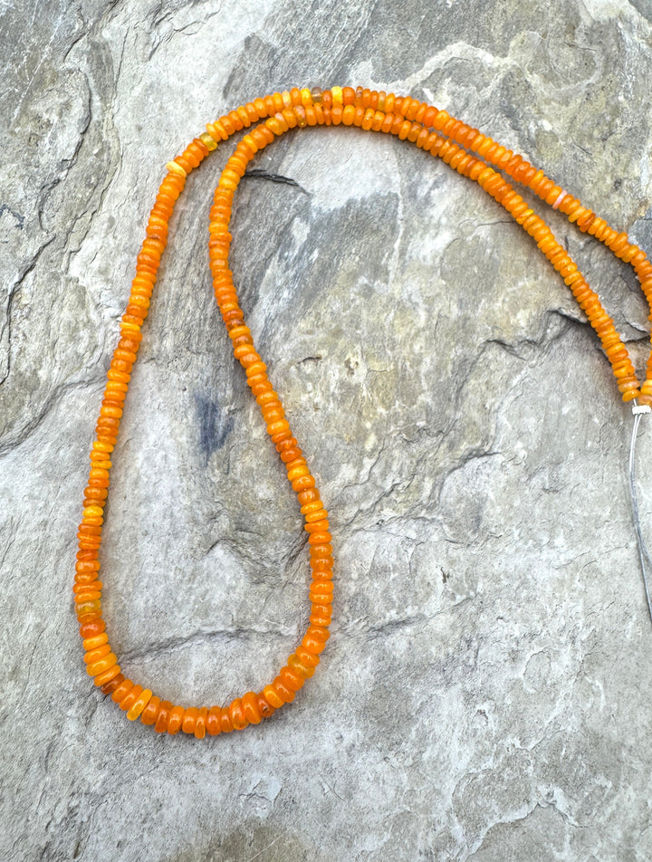 Neon Orange Ethiopian Opal (Dyed) Graduated 2.5-4mm