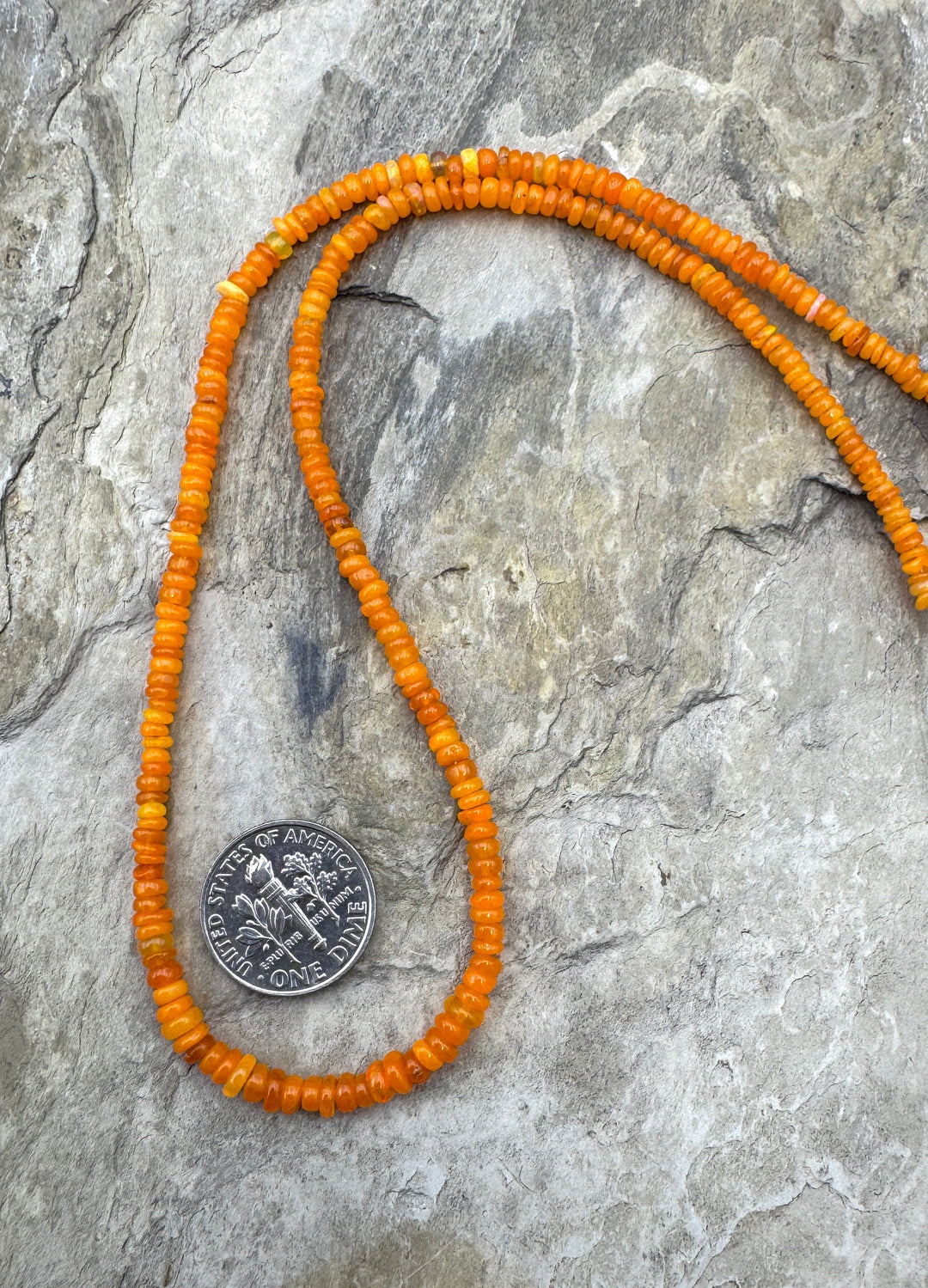 Neon Orange Ethiopian Opal (Dyed) Graduated 2.5-4mm