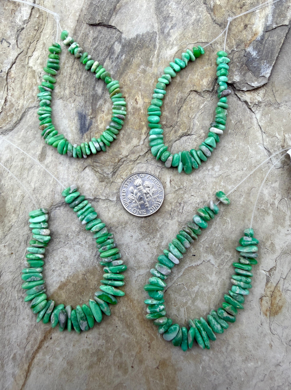 Nevada Variscite 4-6mm Chip Beads 4 Inch Strand - Variscite