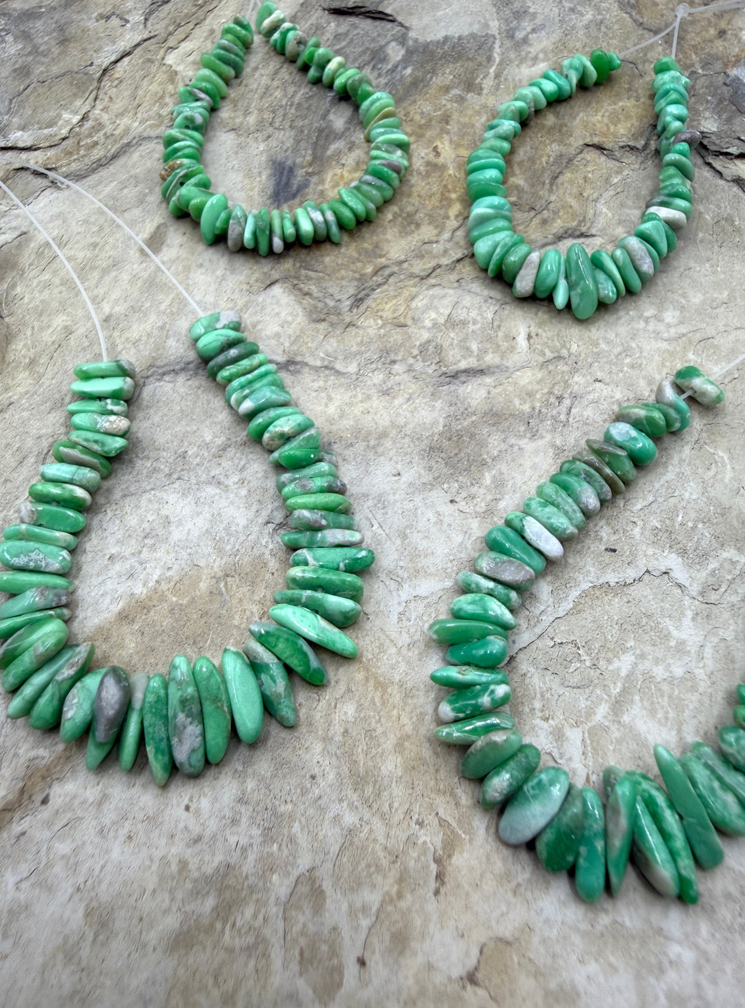 Nevada Variscite 4-6mm Chip Beads 4 Inch Strand - Variscite