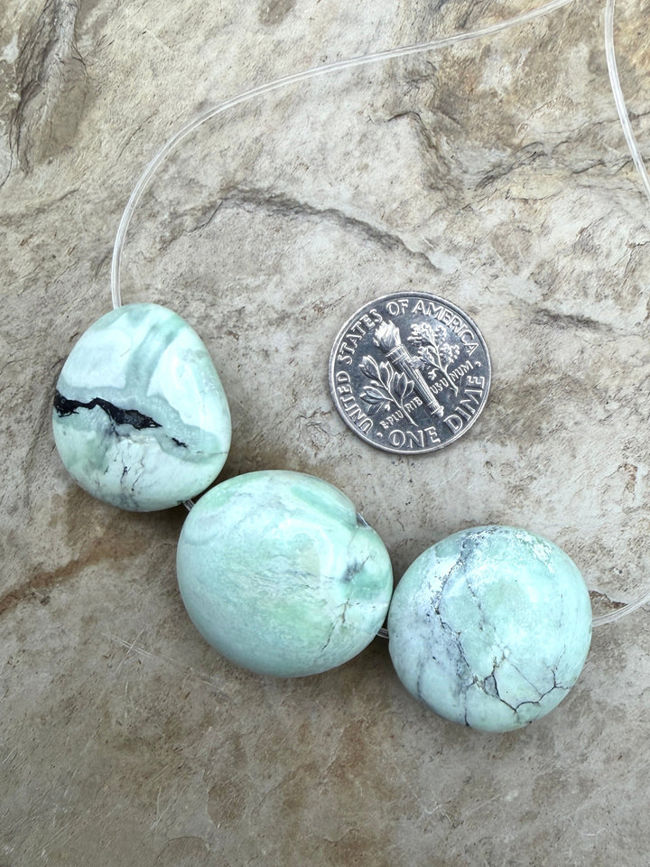 Nevada Variscite BIG Smooth Rounded Nuggets 20-22mm Focal