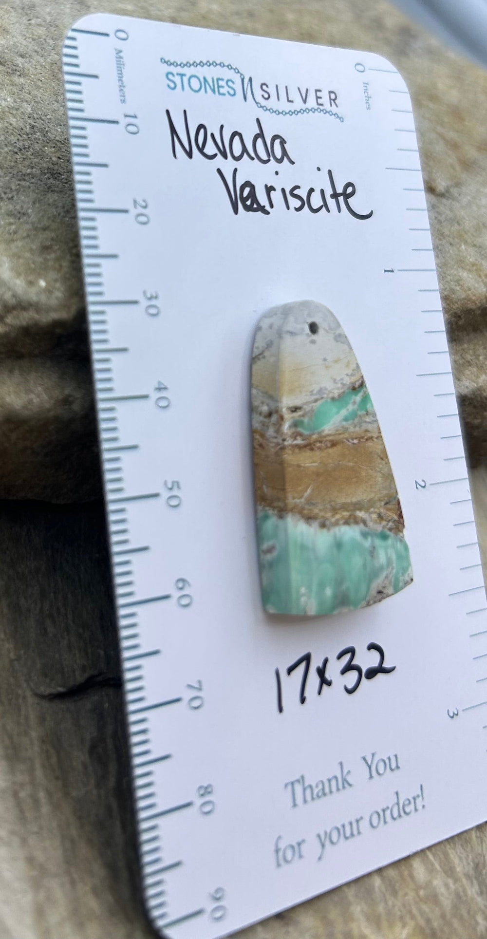 Nevada Variscite Focal Pendant Bead 17x32mm - Variscite