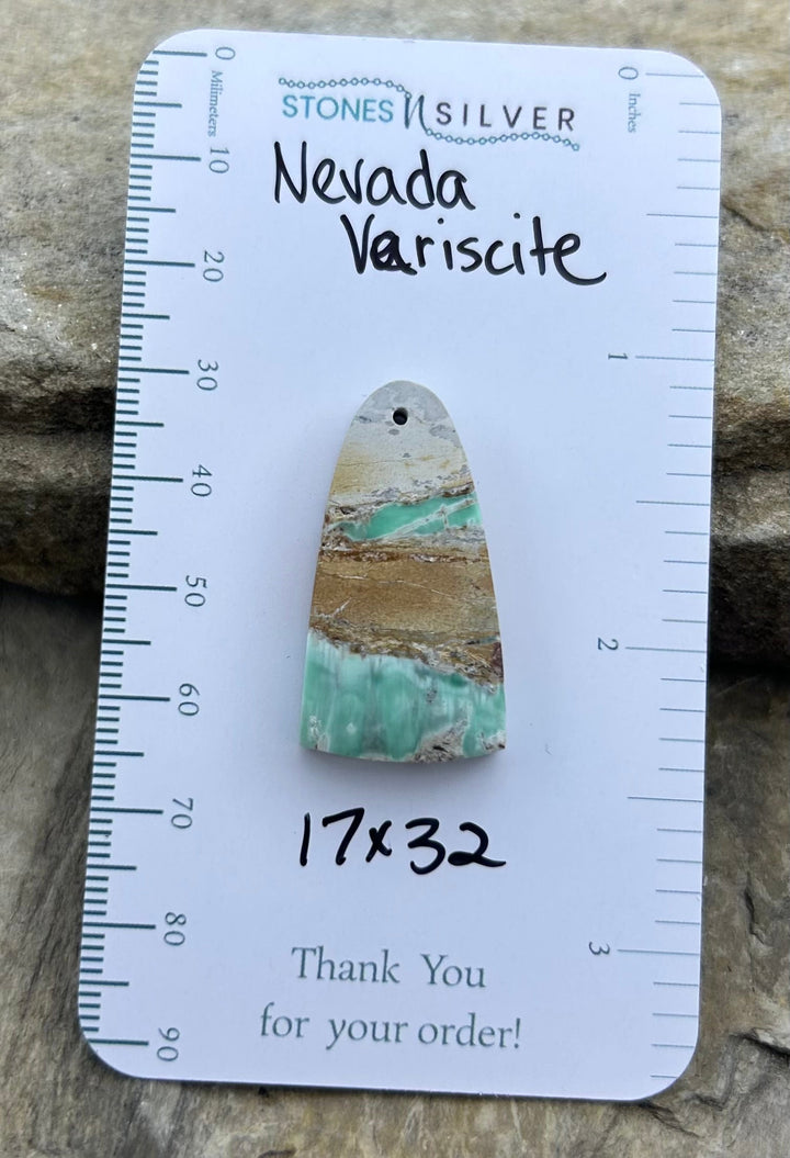 Nevada Variscite Focal Pendant Bead 17x32mm - Variscite
