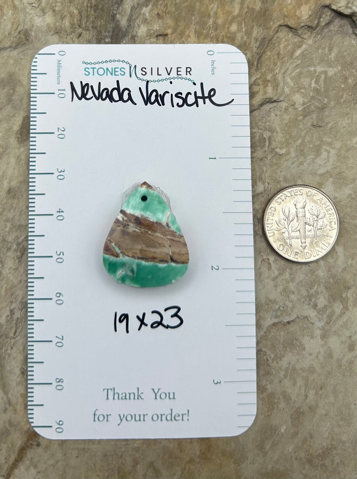 Nevada Variscite Focal Pendant Bead 19x23mm - Variscite