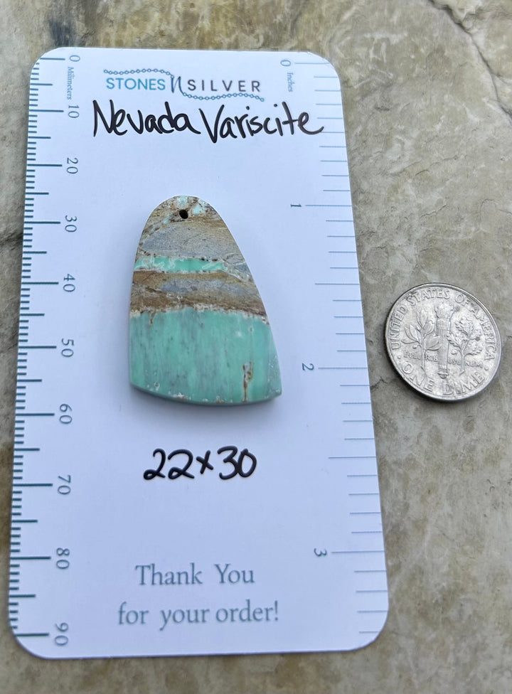 Nevada Variscite Focal Pendant Bead 22x30mm - Variscite