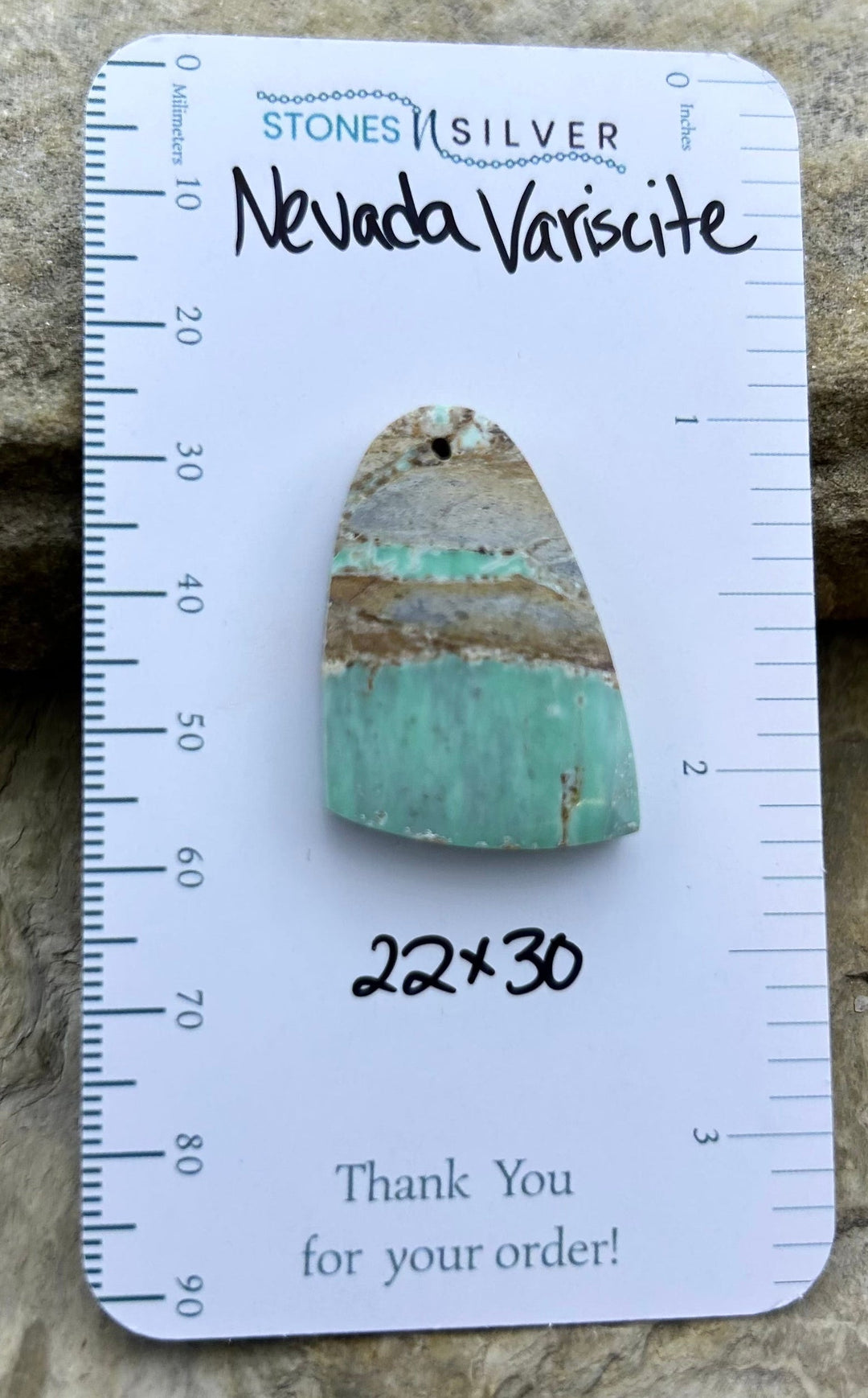 Nevada Variscite Focal Pendant Bead 22x30mm - Variscite