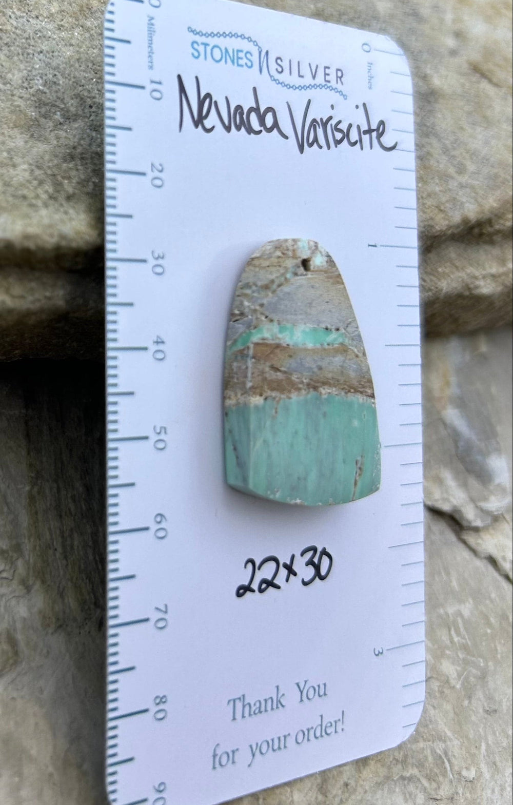Nevada Variscite Focal Pendant Bead 22x30mm - Variscite