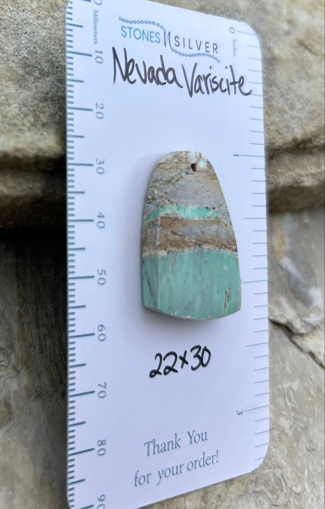 Nevada Variscite Focal Pendant Bead 22x30mm - Variscite