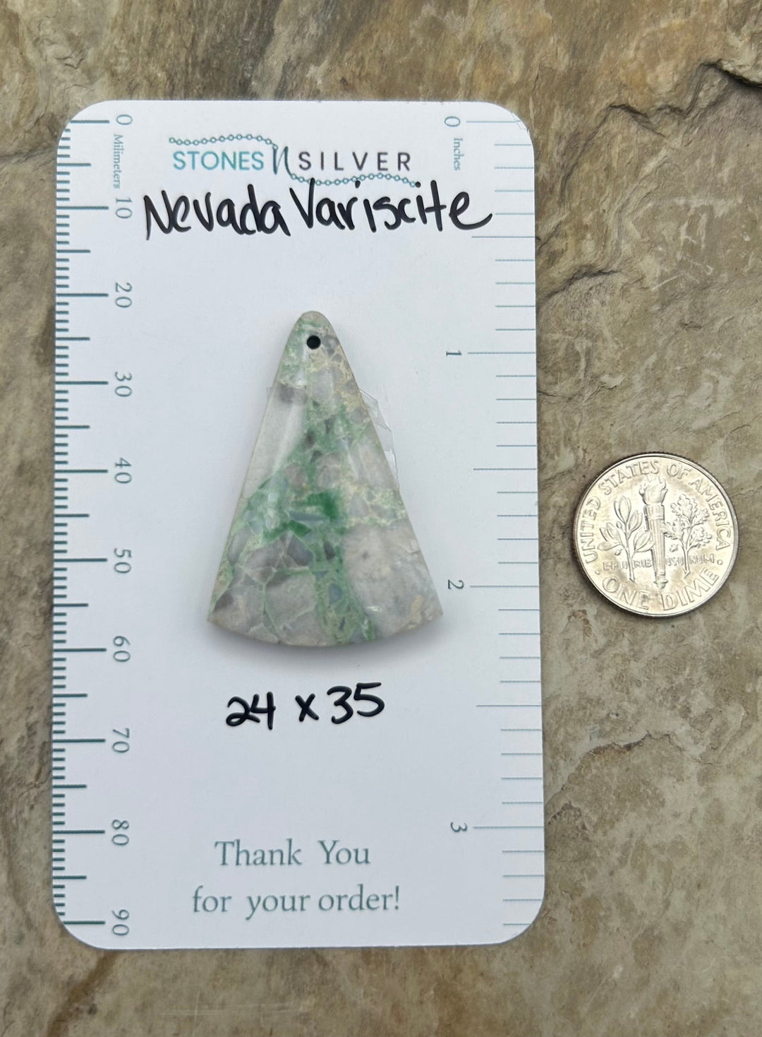 Nevada Variscite Focal Pendant Bead 24x35mm - Variscite