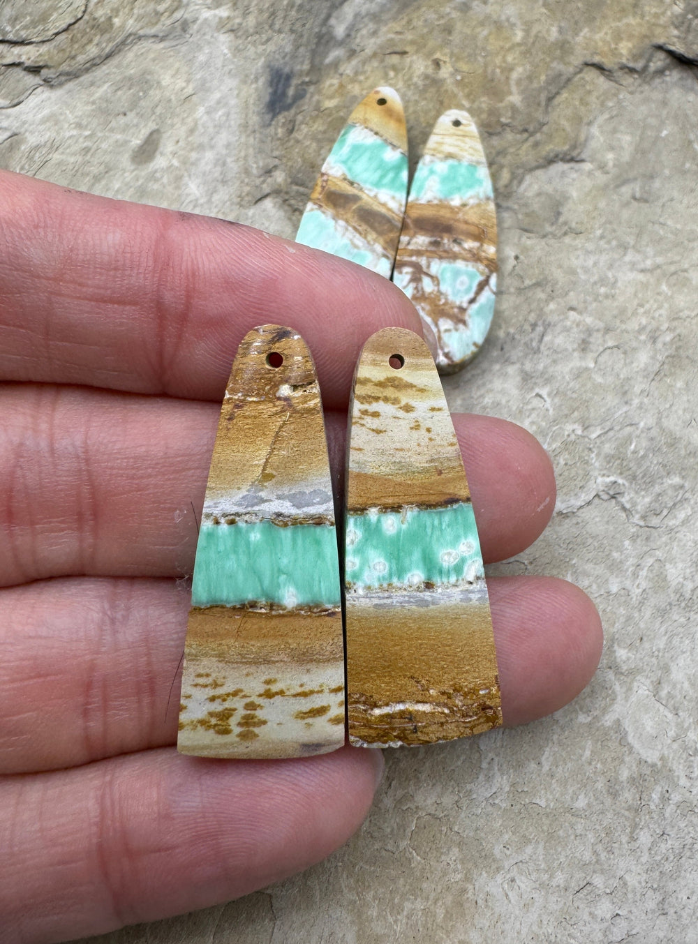 Nevada Variscite Matching Bead Slab Pair (Select One Pair)