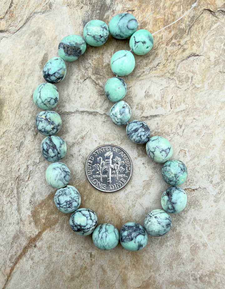 Nevada Variscite Smooth Rounded Nugget Beads 9-10mm 8 inch