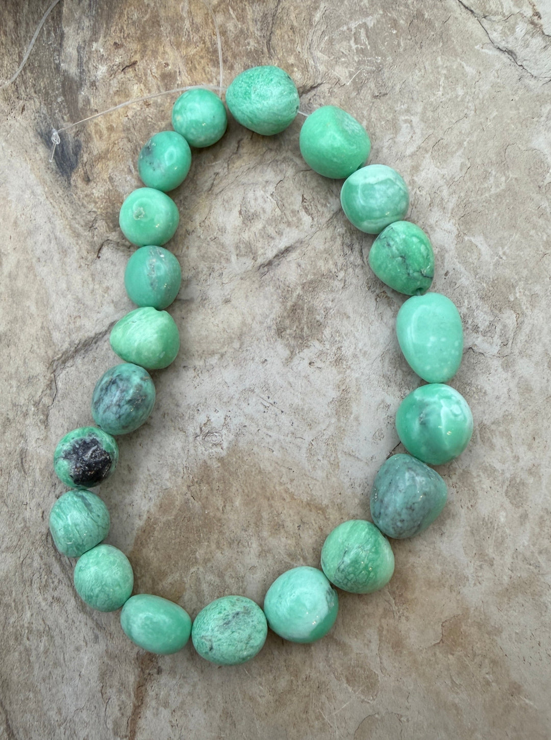 Nevada Variscite Smooth Rounded Nuggets 8-1mm 8 inch