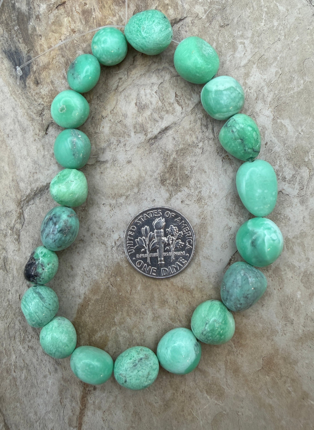 Nevada Variscite Smooth Rounded Nuggets 8-1mm 8 inch