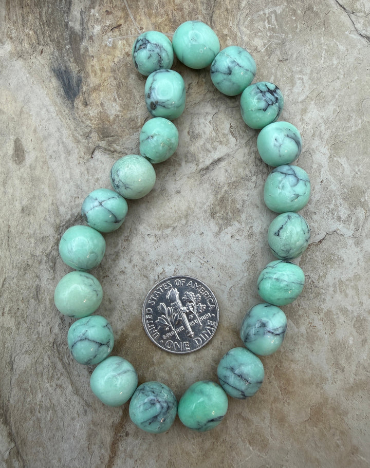 Nevada Variscite (Spiderweb) Smooth Rounded Nuggets 10-11mm