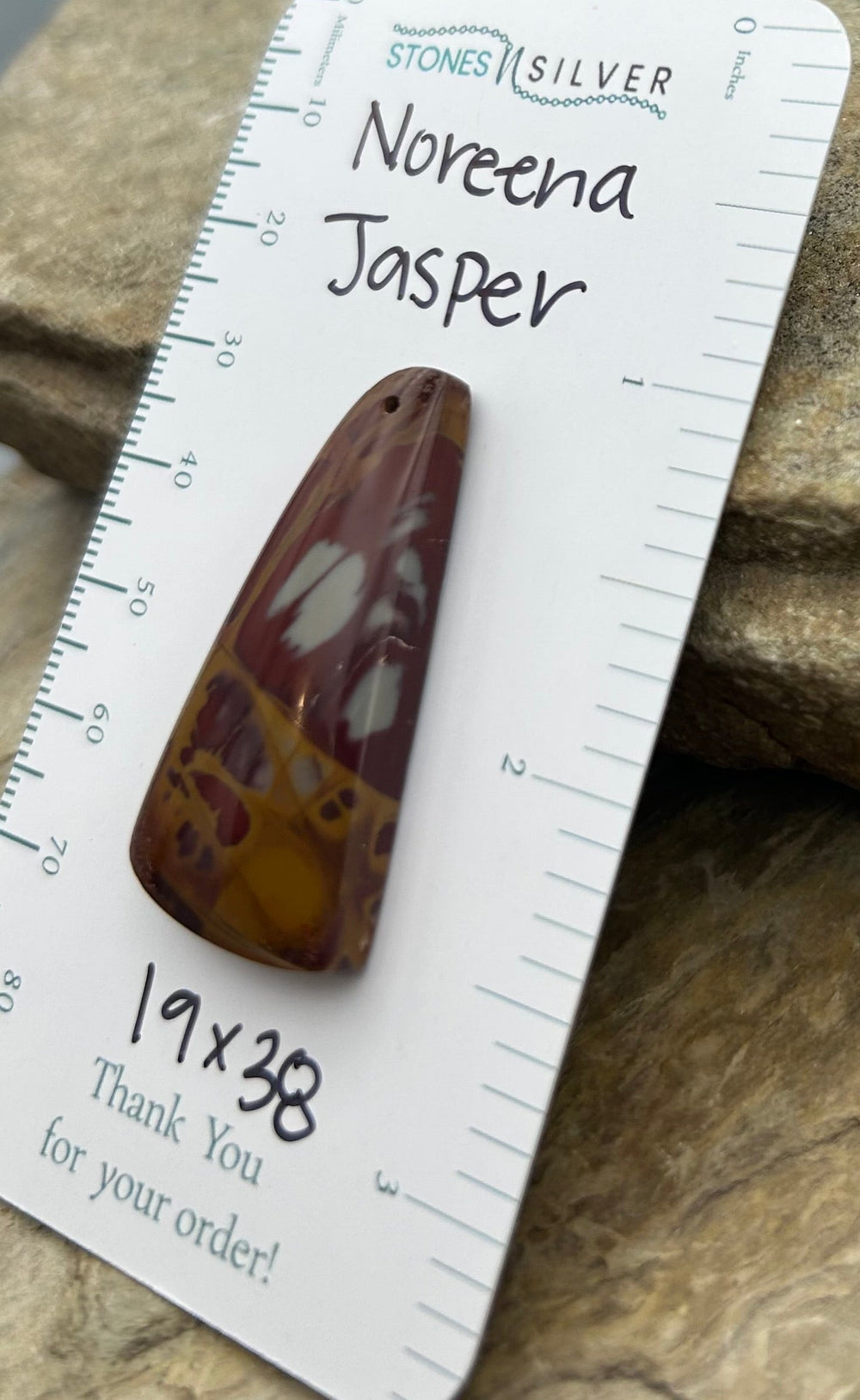 Noreena Jasper Focal Pendant Bead 19x38mm - California
