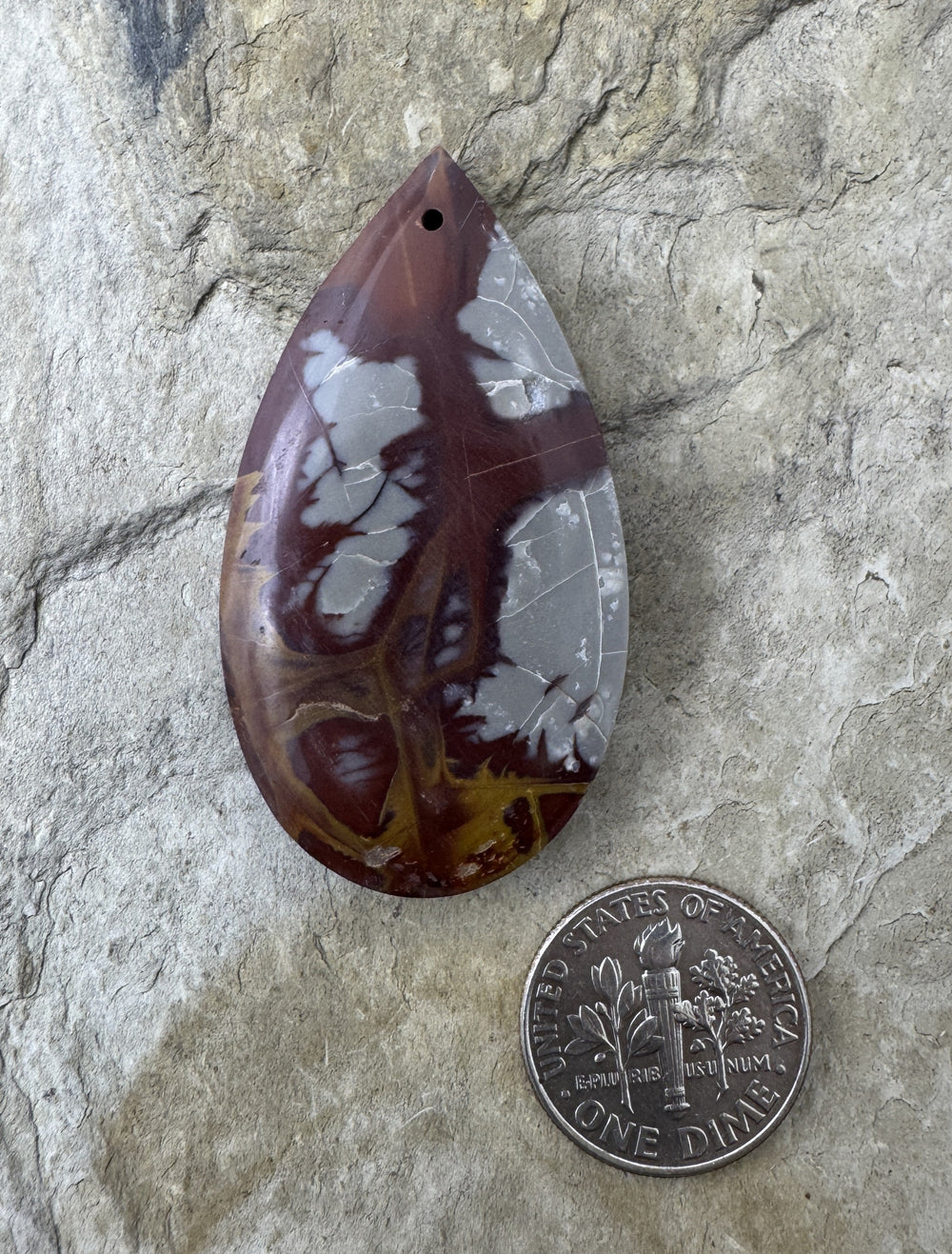Noreena Jasper Teardrop Shaped Focal Pendant Bead 24x45mm