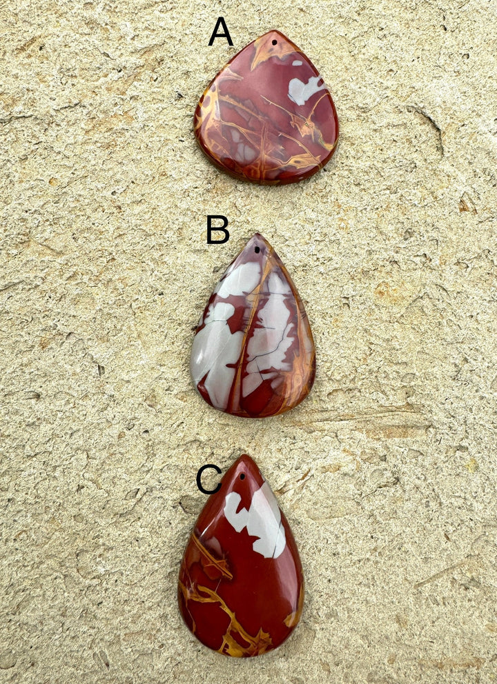 Noreena Jasper Teardrop Shaped Focal Pendant Beads (select