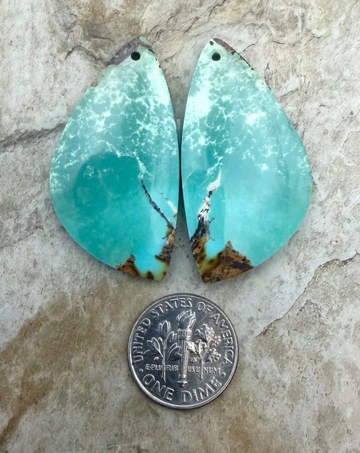 OLD STOCK Kingman Turquoise (Arizona) BIG Matching Earring