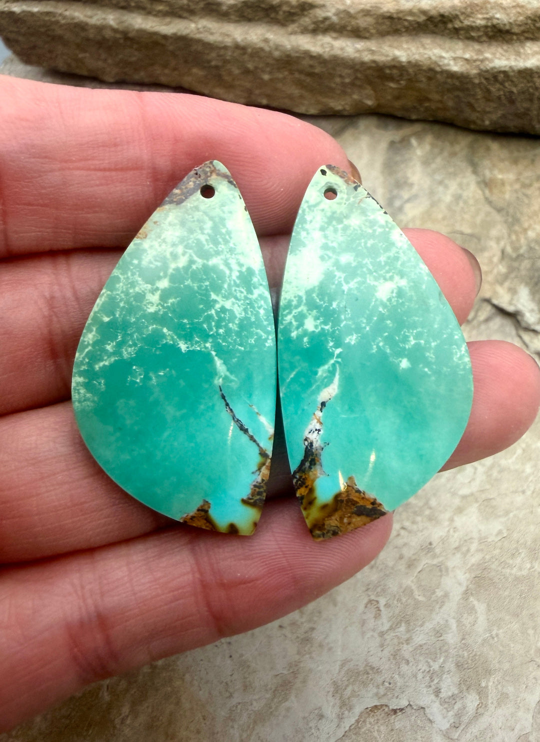 OLD STOCK Kingman Turquoise (Arizona) BIG Matching Earring