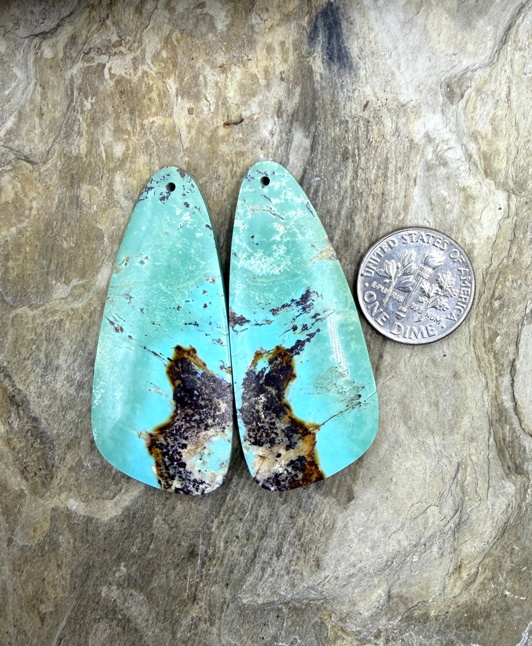 OLD STOCK Kingman Turquoise (Arizona) BIG Matching Earring
