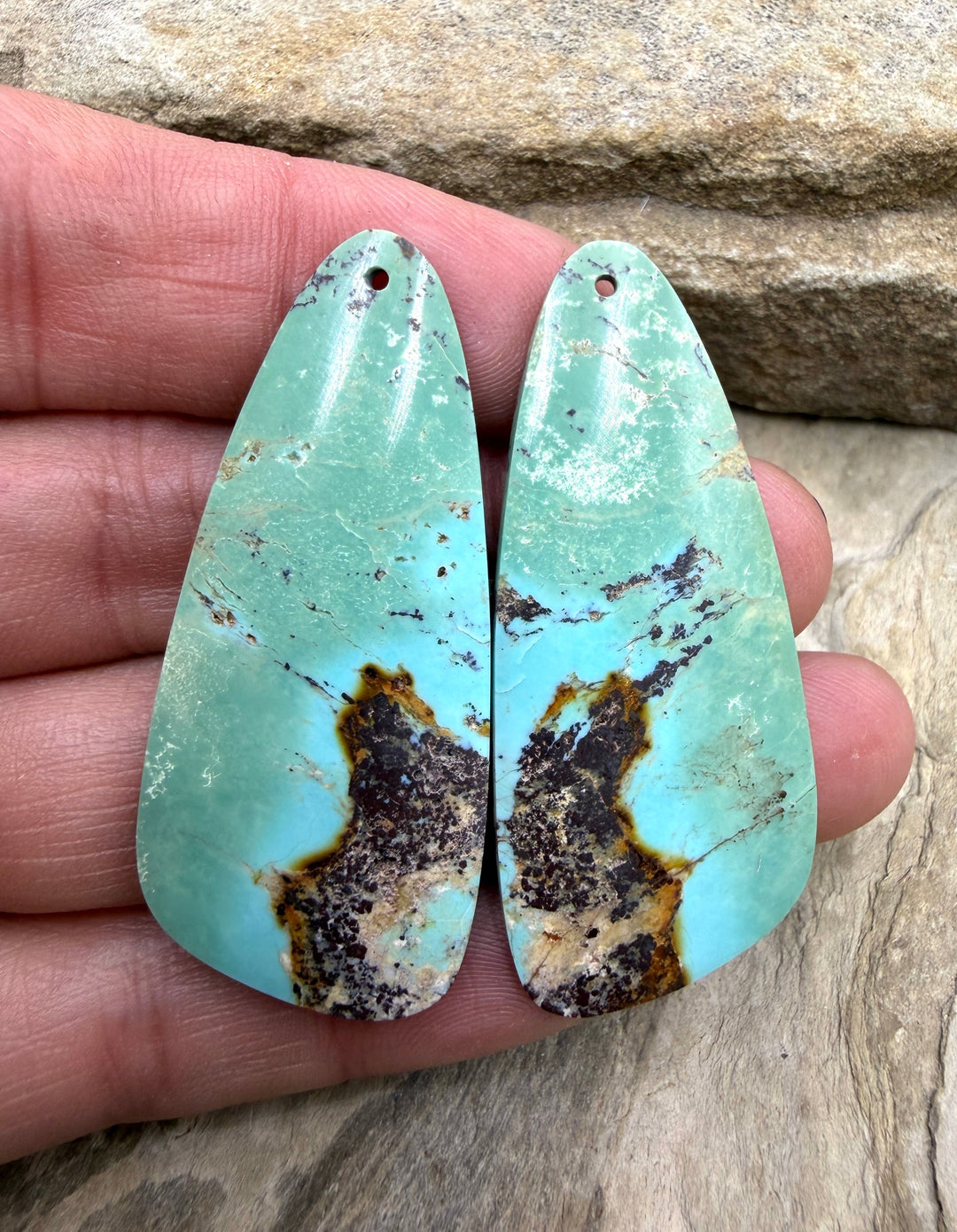 OLD STOCK Kingman Turquoise (Arizona) BIG Matching Earring