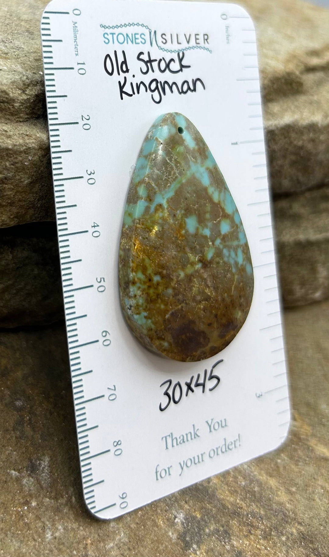 OLD STOCK Kingman Turquoise (Arizona) Focal Pendant Bead