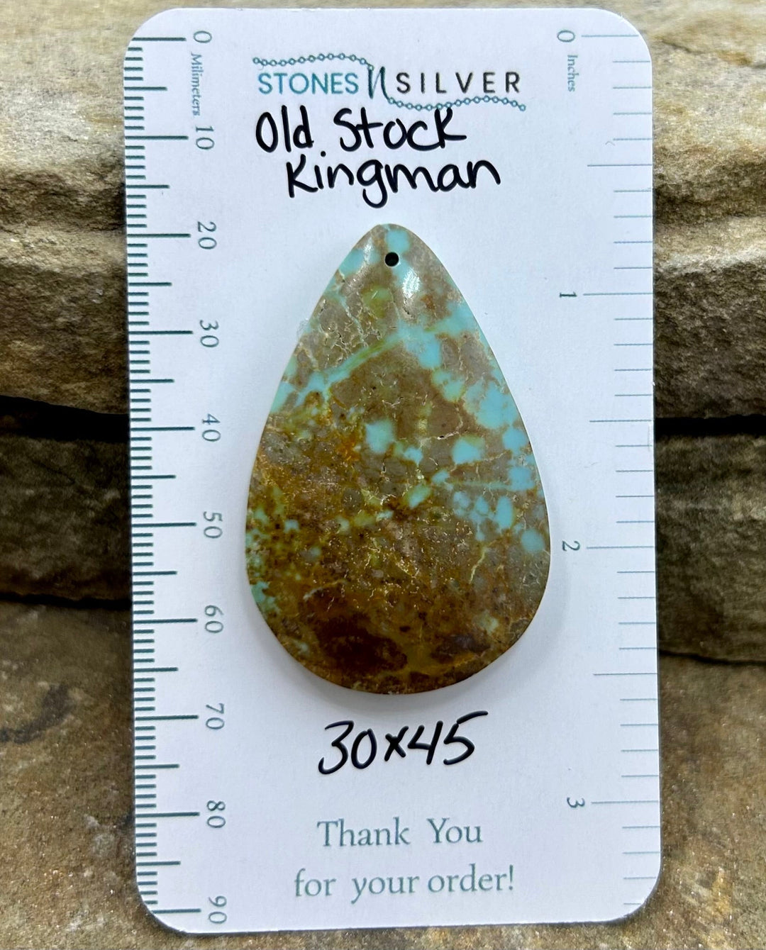 OLD STOCK Kingman Turquoise (Arizona) Focal Pendant Bead