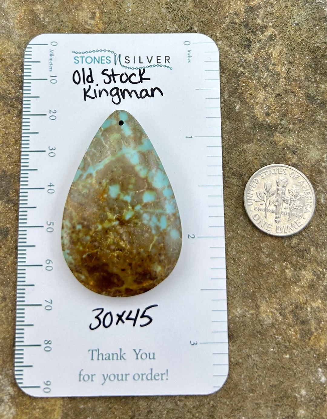 OLD STOCK Kingman Turquoise (Arizona) Focal Pendant Bead