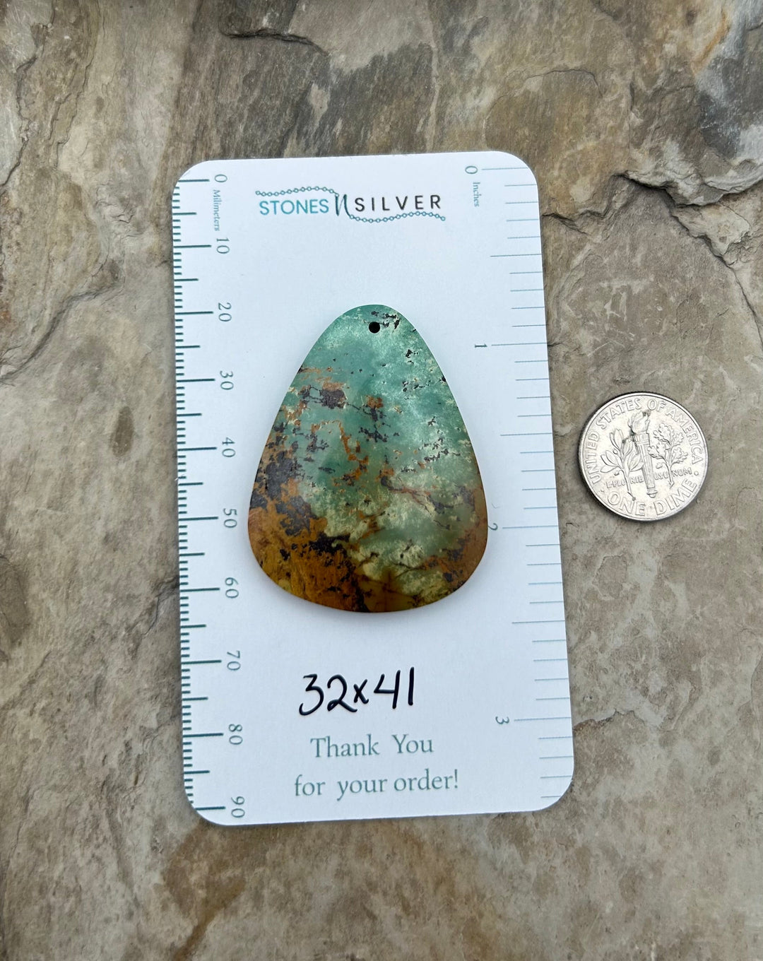 OLD STOCK Kingman Turquoise (Arizona) Focal Pendant Bead