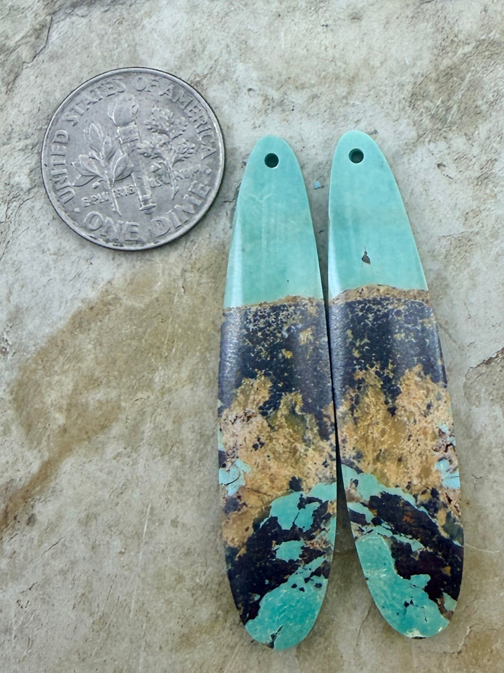 OLD STOCK Kingman Turquoise (Arizona) Matching Earring Slab
