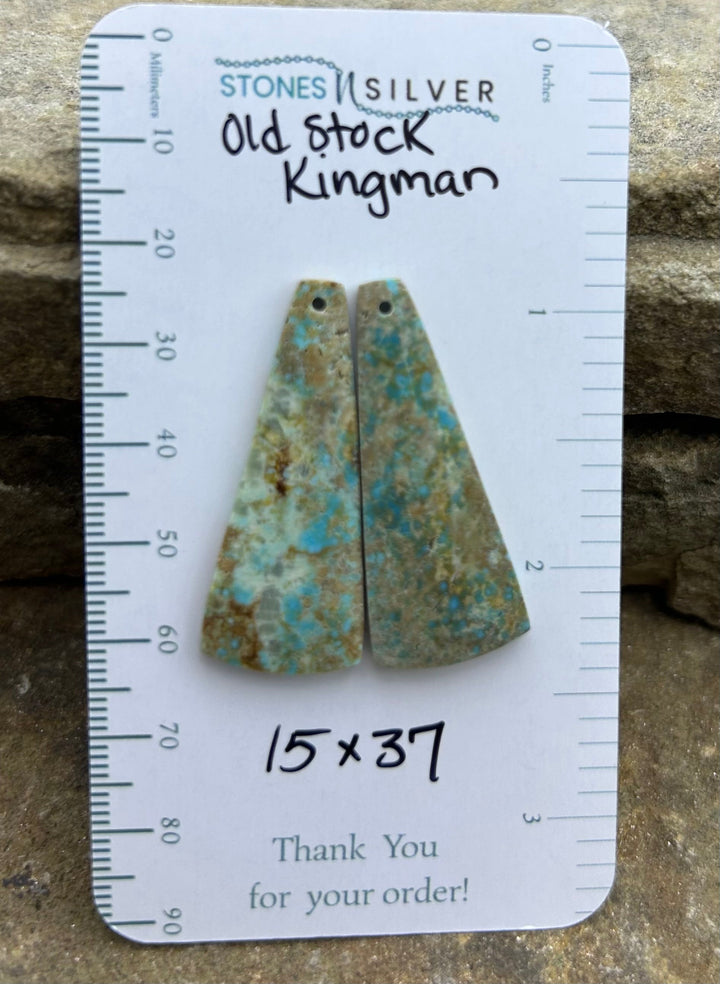 OLD STOCK Kingman Turquoise (Arizona) Matching Earring Slab