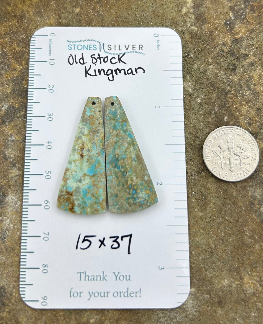 OLD STOCK Kingman Turquoise (Arizona) Matching Earring Slab