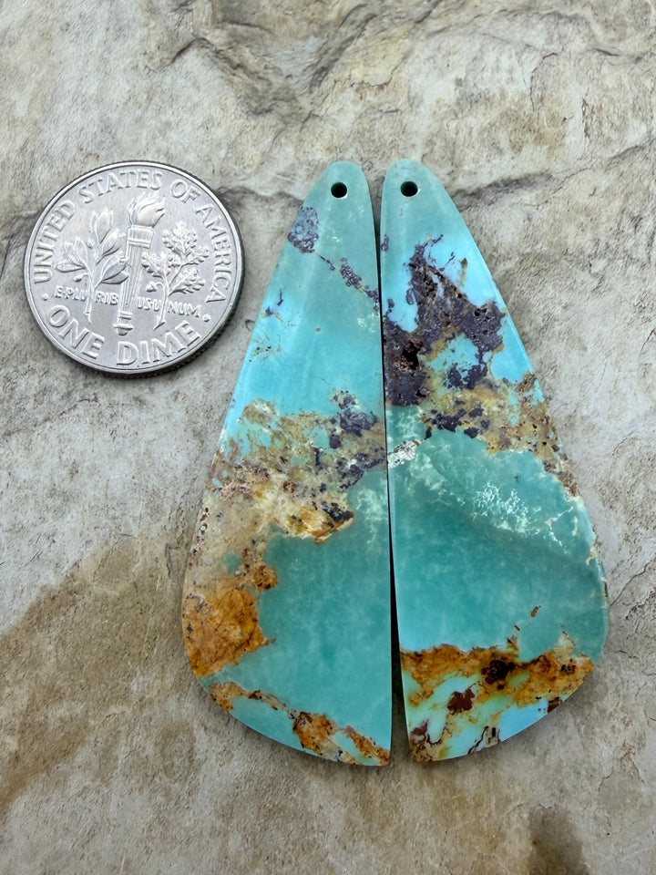 OLD STOCK Kingman Turquoise (Arizona) Matching Earring Slab