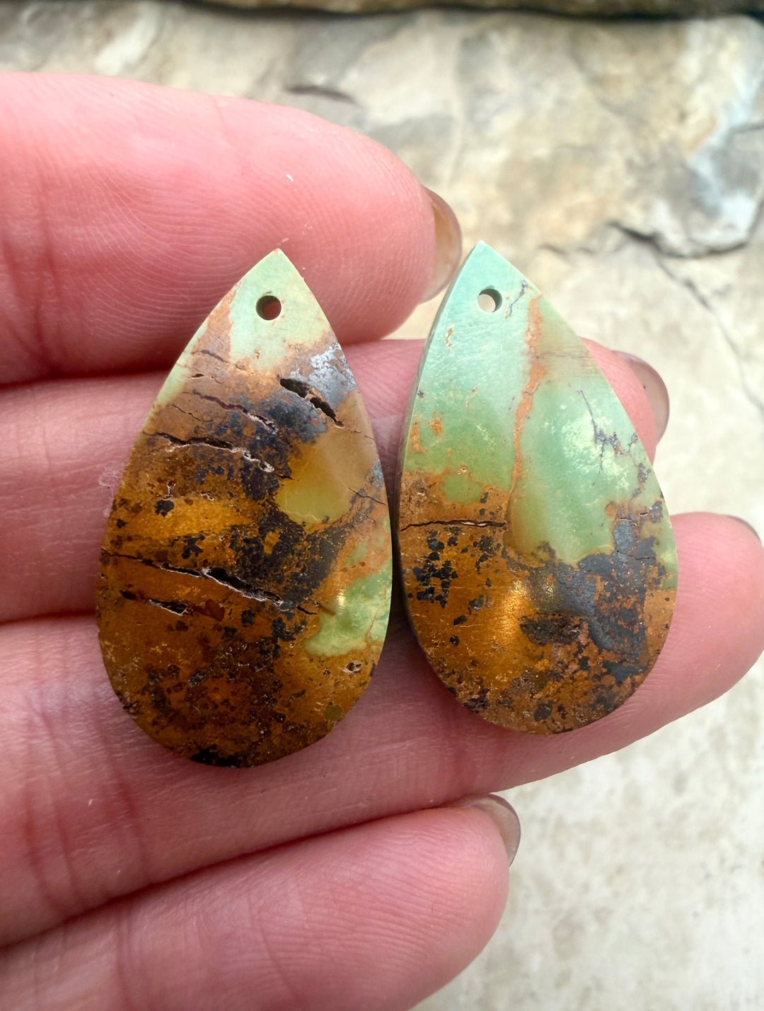 OLD STOCK Kingman Turquoise (Arizona) Matching Earring Slab