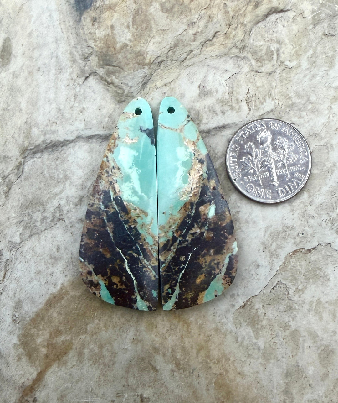 OLD STOCK Kingman Turquoise (Arizona) Matching Earring Slab