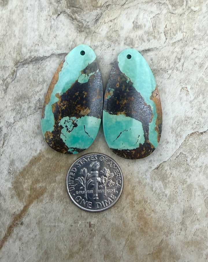 OLD STOCK Kingman Turquoise (Arizona) Matching Earring Slab