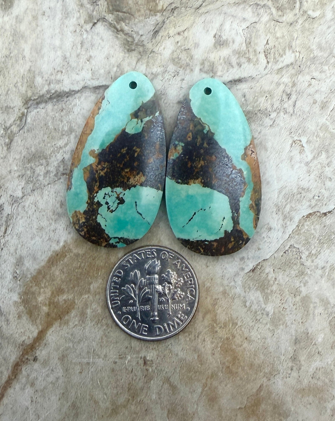 OLD STOCK Kingman Turquoise (Arizona) Matching Earring Slab