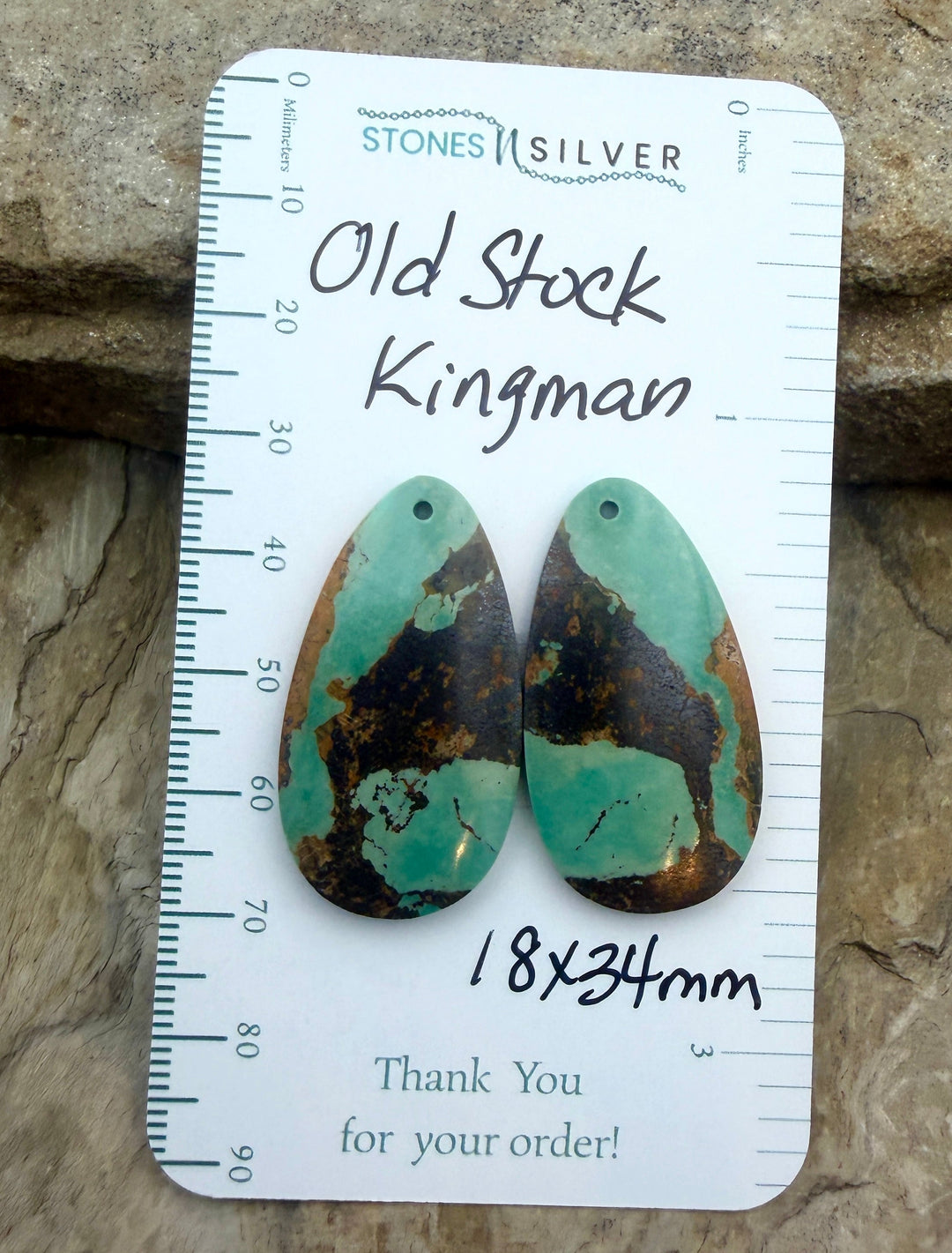 OLD STOCK Kingman Turquoise (Arizona) Matching Earring Slab