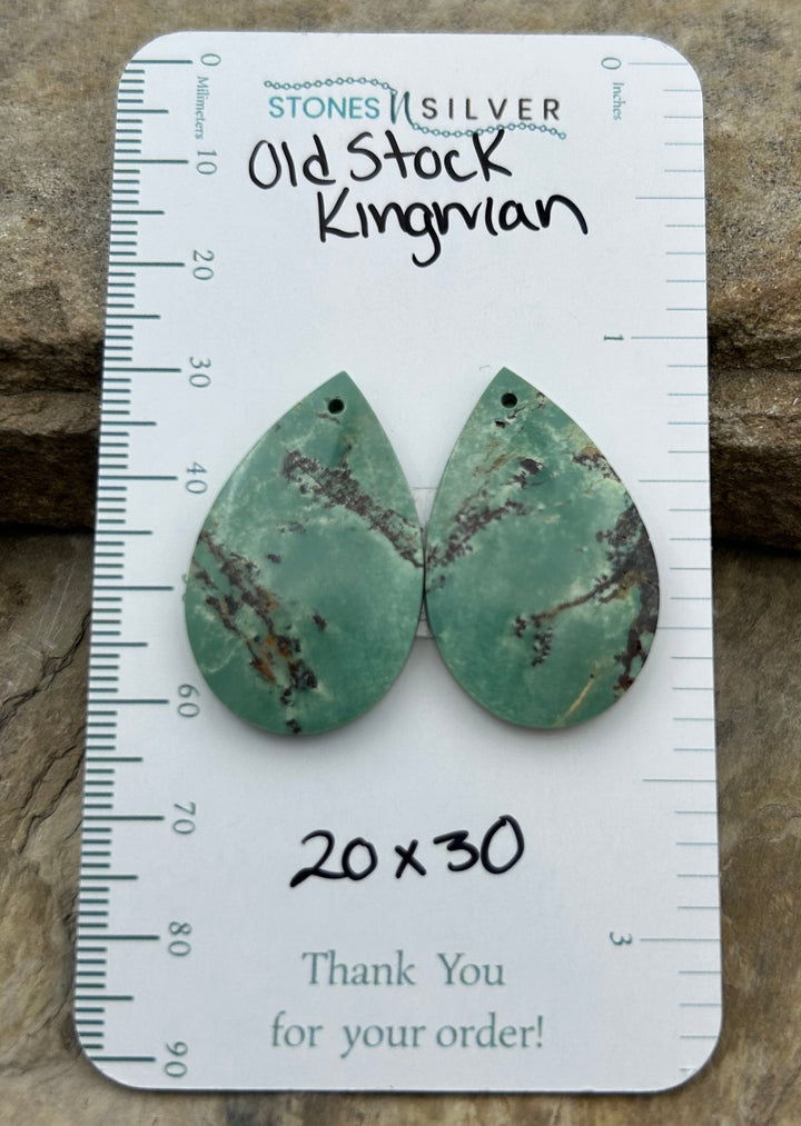 OLD STOCK Kingman Turquoise (Arizona) Matching Earring Slab