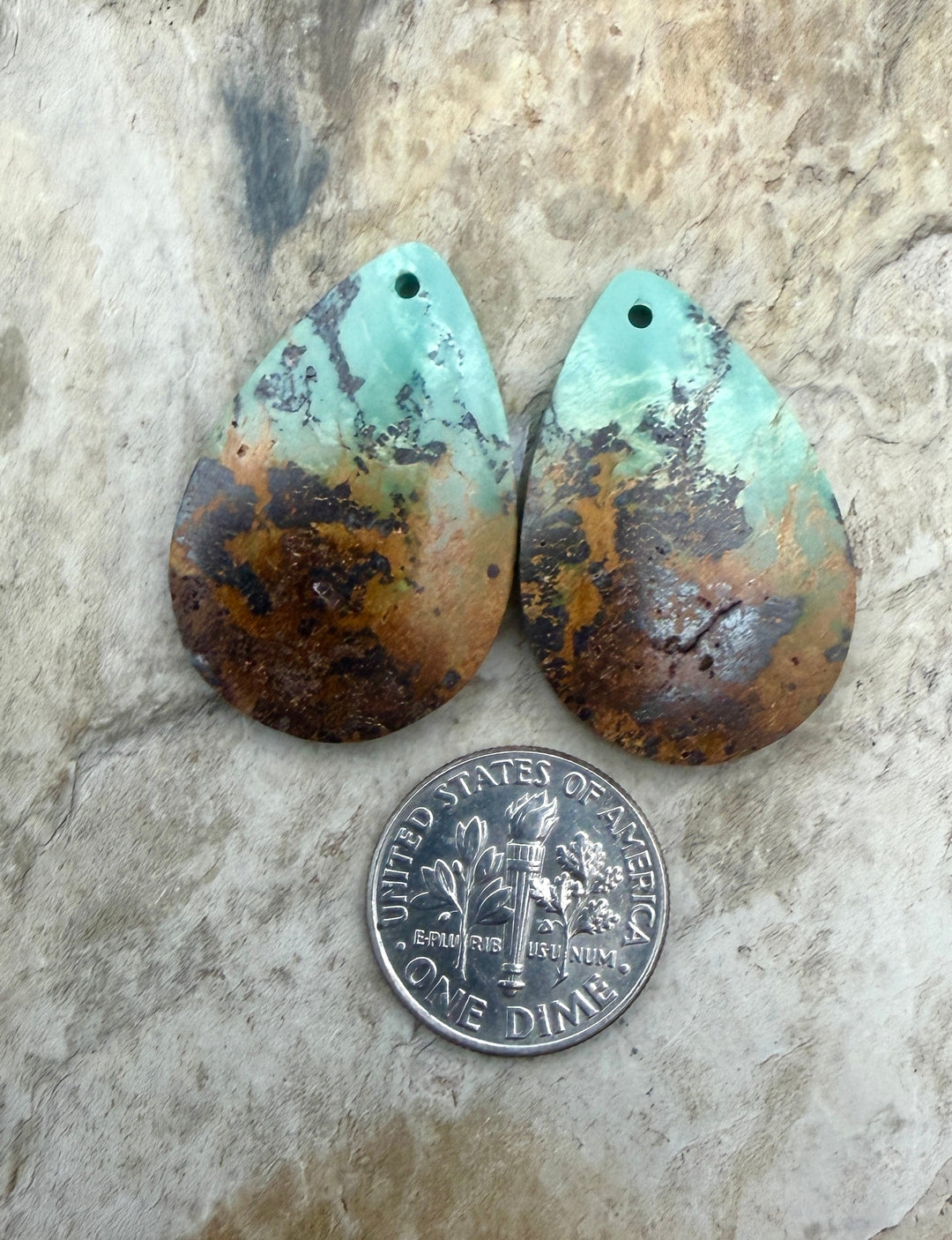 OLD STOCK Kingman Turquoise (Arizona) Matching Earring Slab