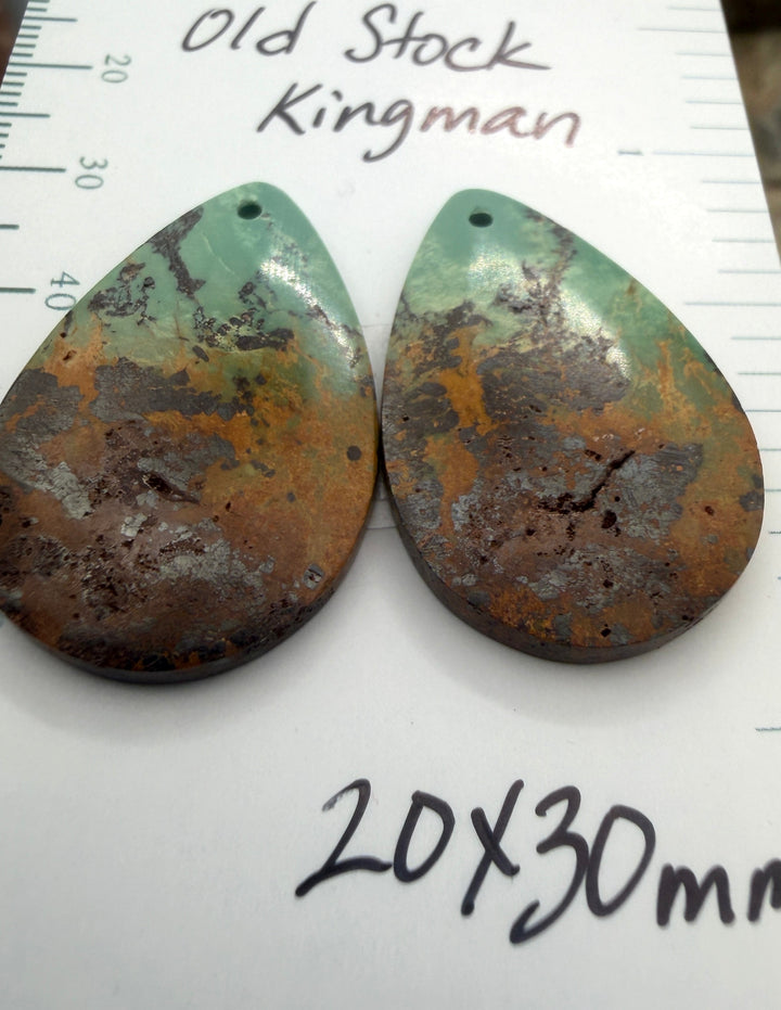 OLD STOCK Kingman Turquoise (Arizona) Matching Earring Slab