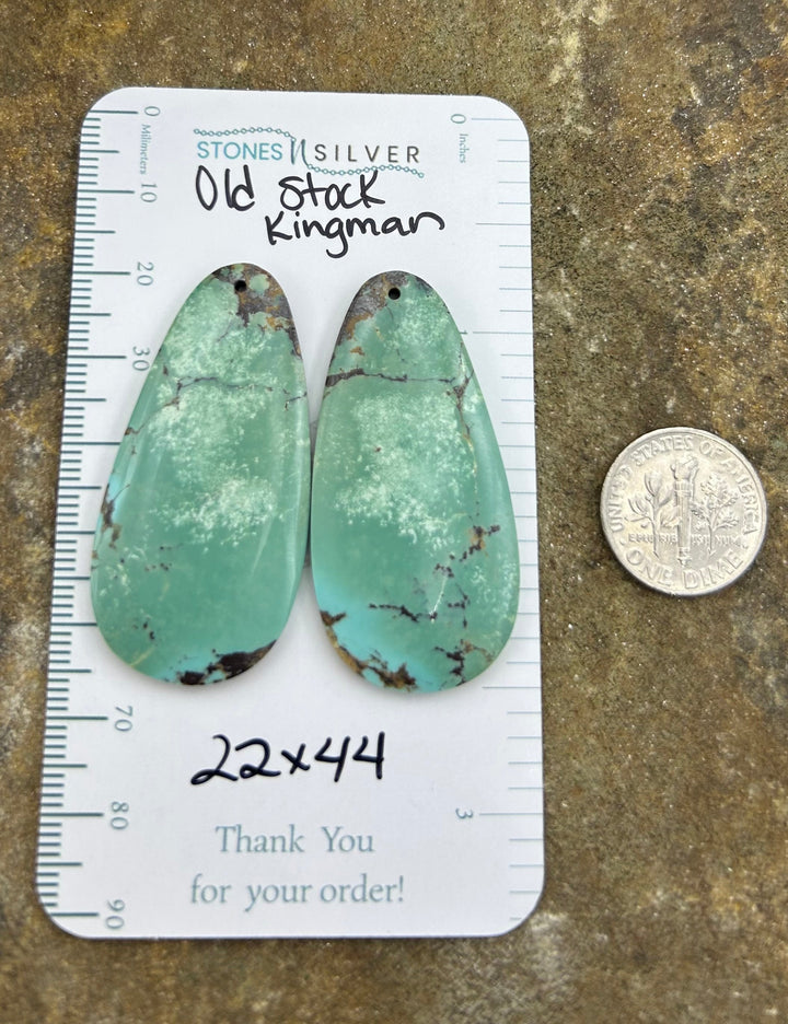 OLD STOCK Kingman Turquoise (Arizona) Matching Earring Slab