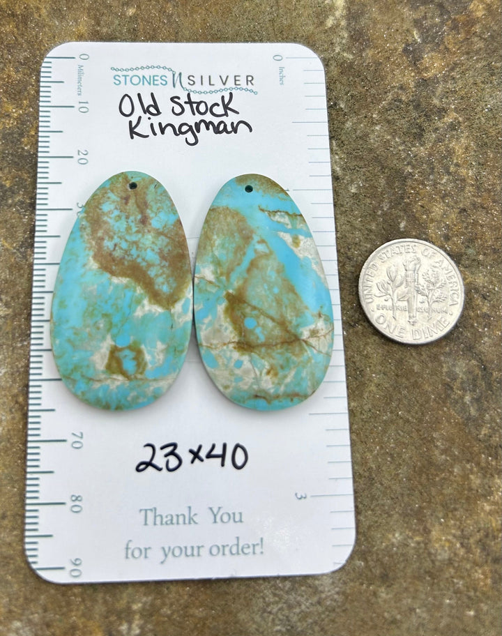 OLD STOCK Kingman Turquoise (Arizona) Matching Earring Slab