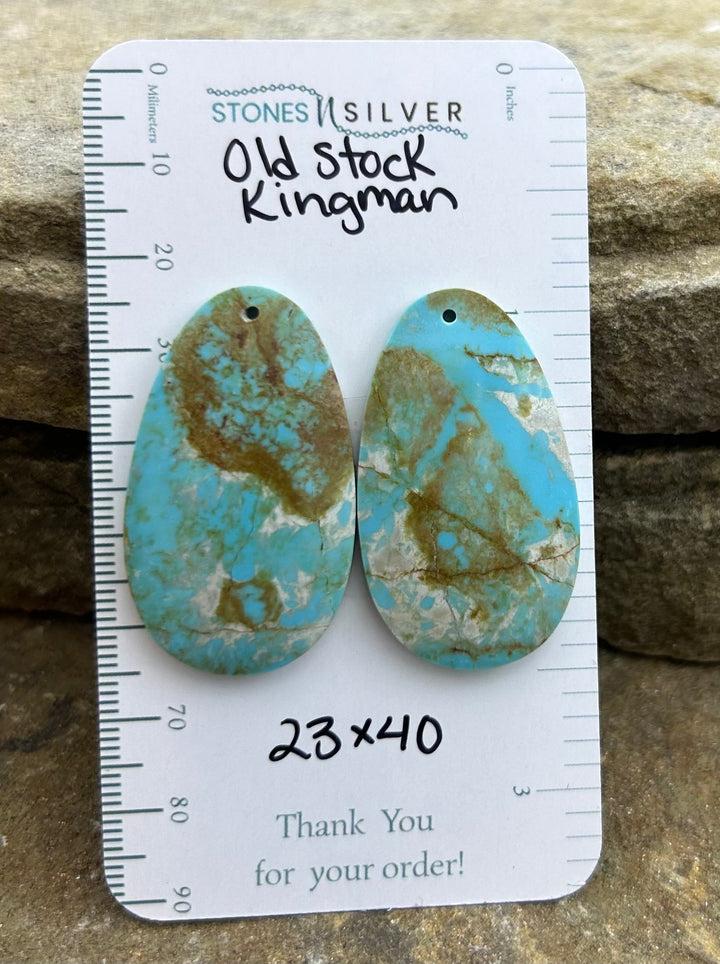 OLD STOCK Kingman Turquoise (Arizona) Matching Earring Slab