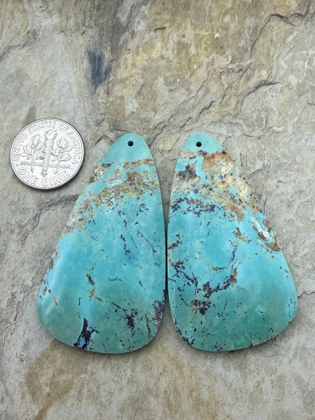 OLD STOCK Kingman Turquoise (Arizona) Matching Earring Slab