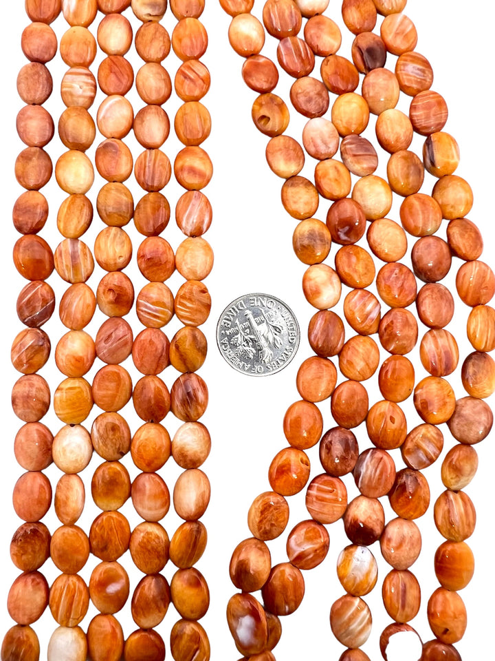 Orange Spiny Oyster 8x10mm Oval Beads (16 Inch Strand) -